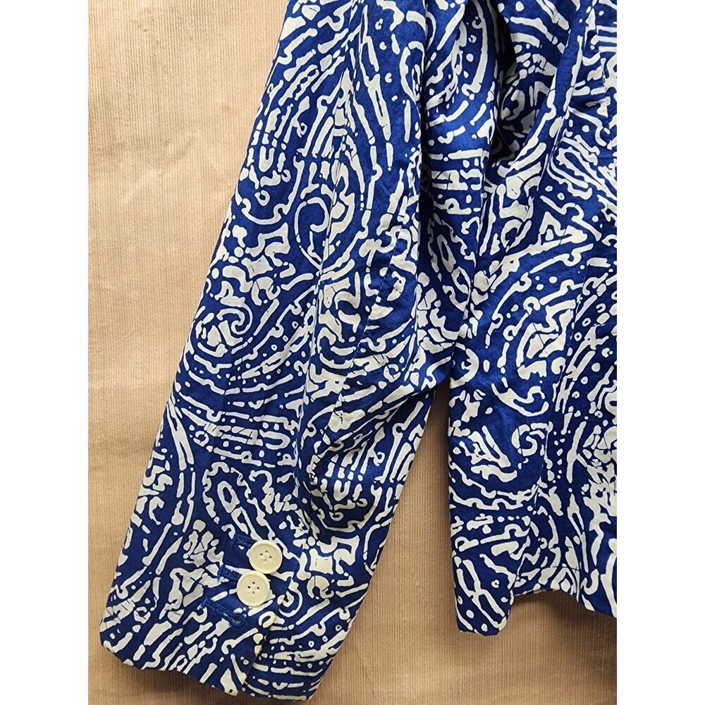 Talbots Petites 100% Cotton Paisley Blazer Preppy 14P - Picture 12 of 12
